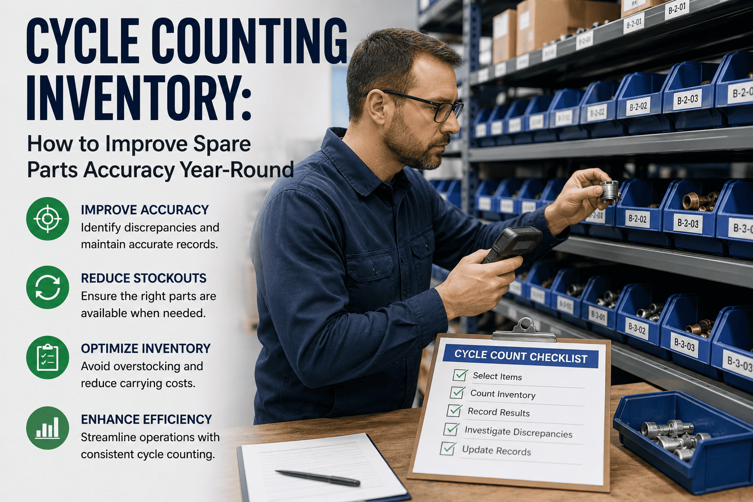 cycle-counting-inventory-spare-parts-accuracy-guide