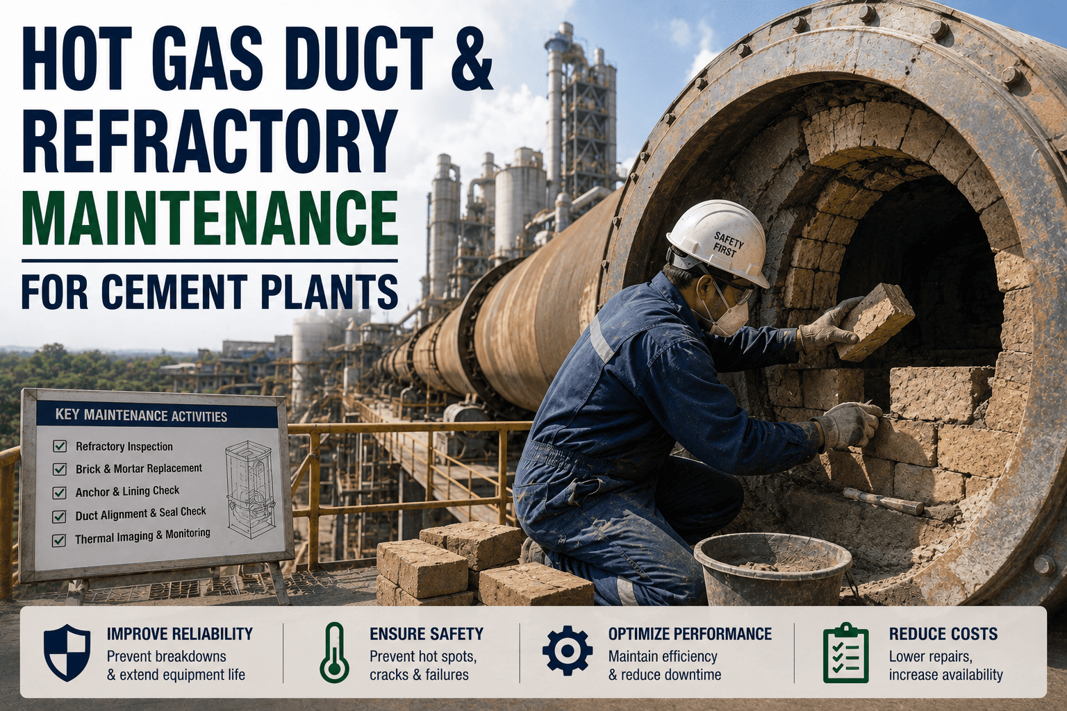 hot-gas-duct-refractory-maintenance-cement-plants