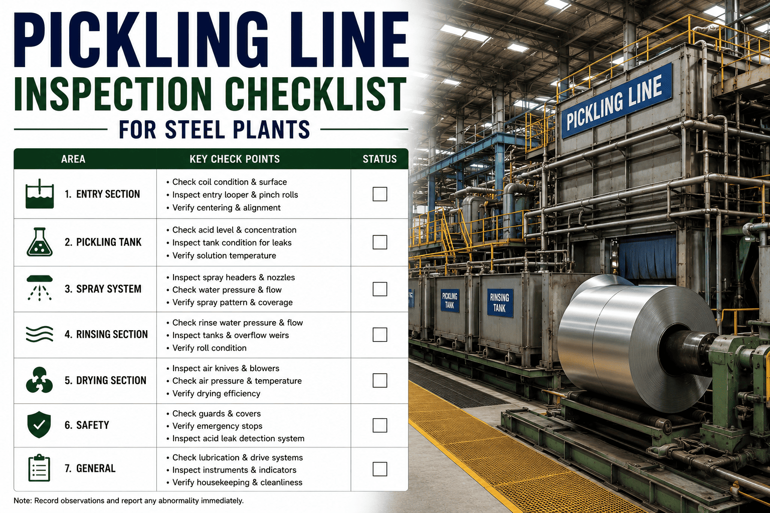 pickling-line-inspection-checklist-steel-plants